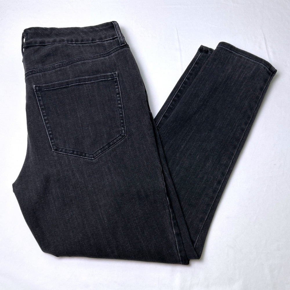 Express Womens Mid Rise Ultra Hyper Stretch Skinny Jeans Size 14 Faded Black
